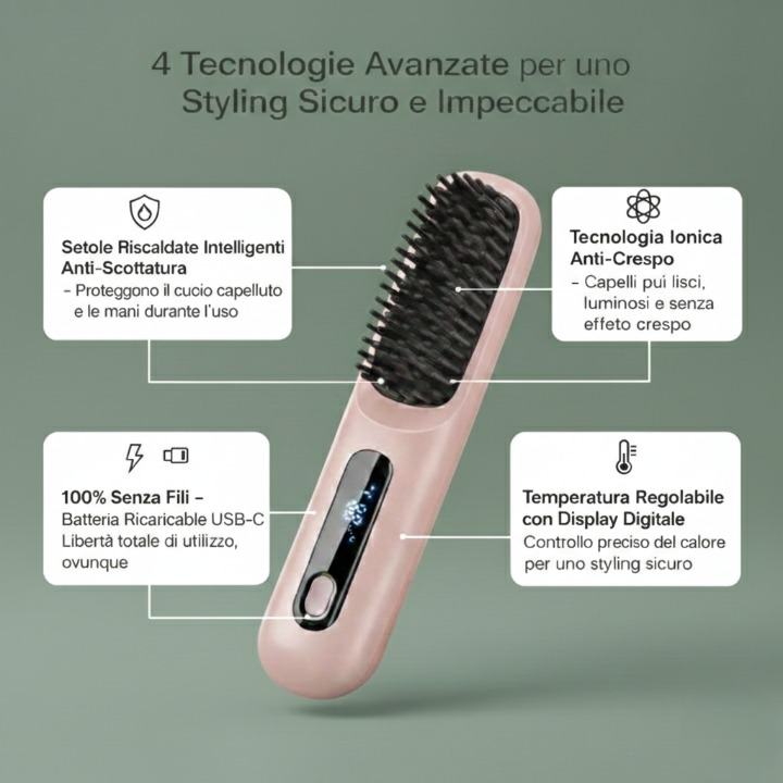 Capelli lisci in 3 minuti. Ovunque tu sia.