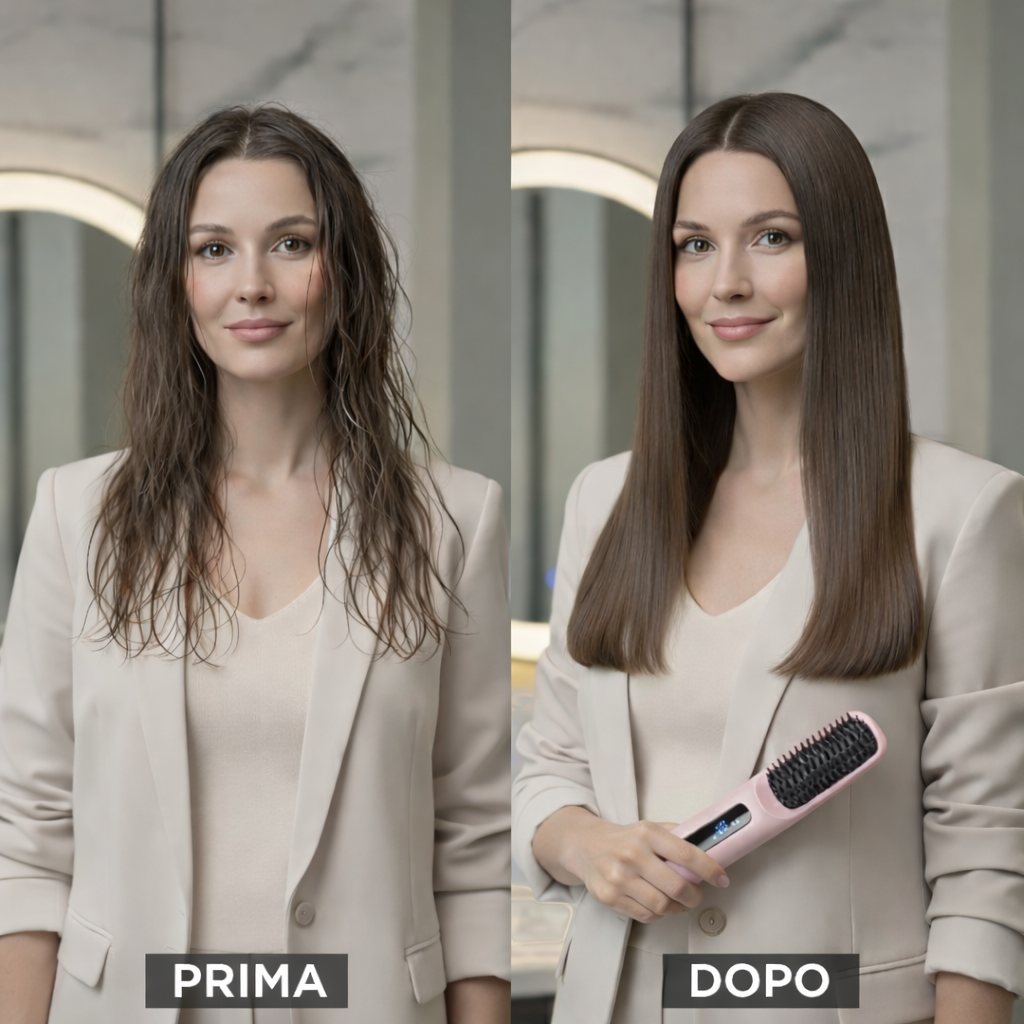 Capelli lisci in 3 minuti. Ovunque tu sia.