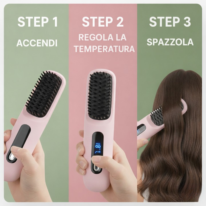 Capelli lisci in 3 minuti. Ovunque tu sia.